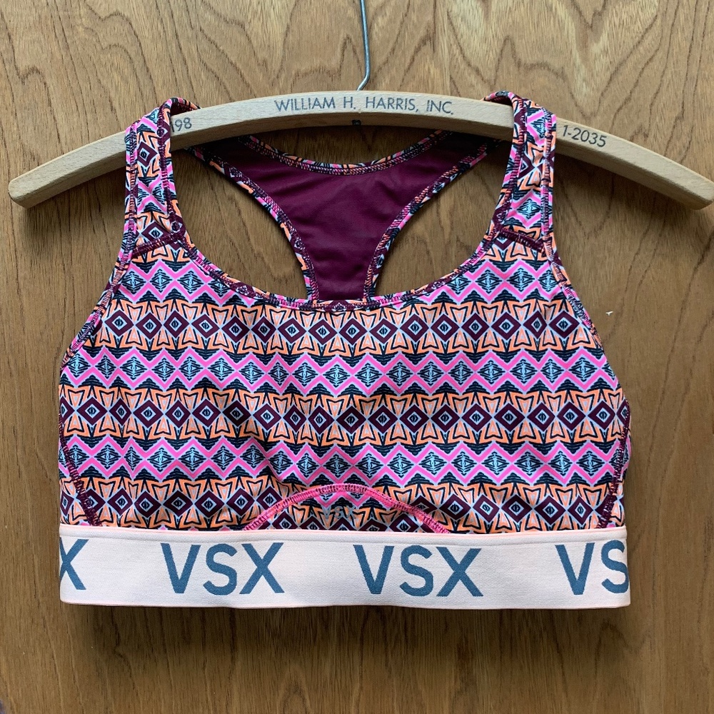Victorias Secret Sport The Player Racerback Sports Bra Large Purple Print